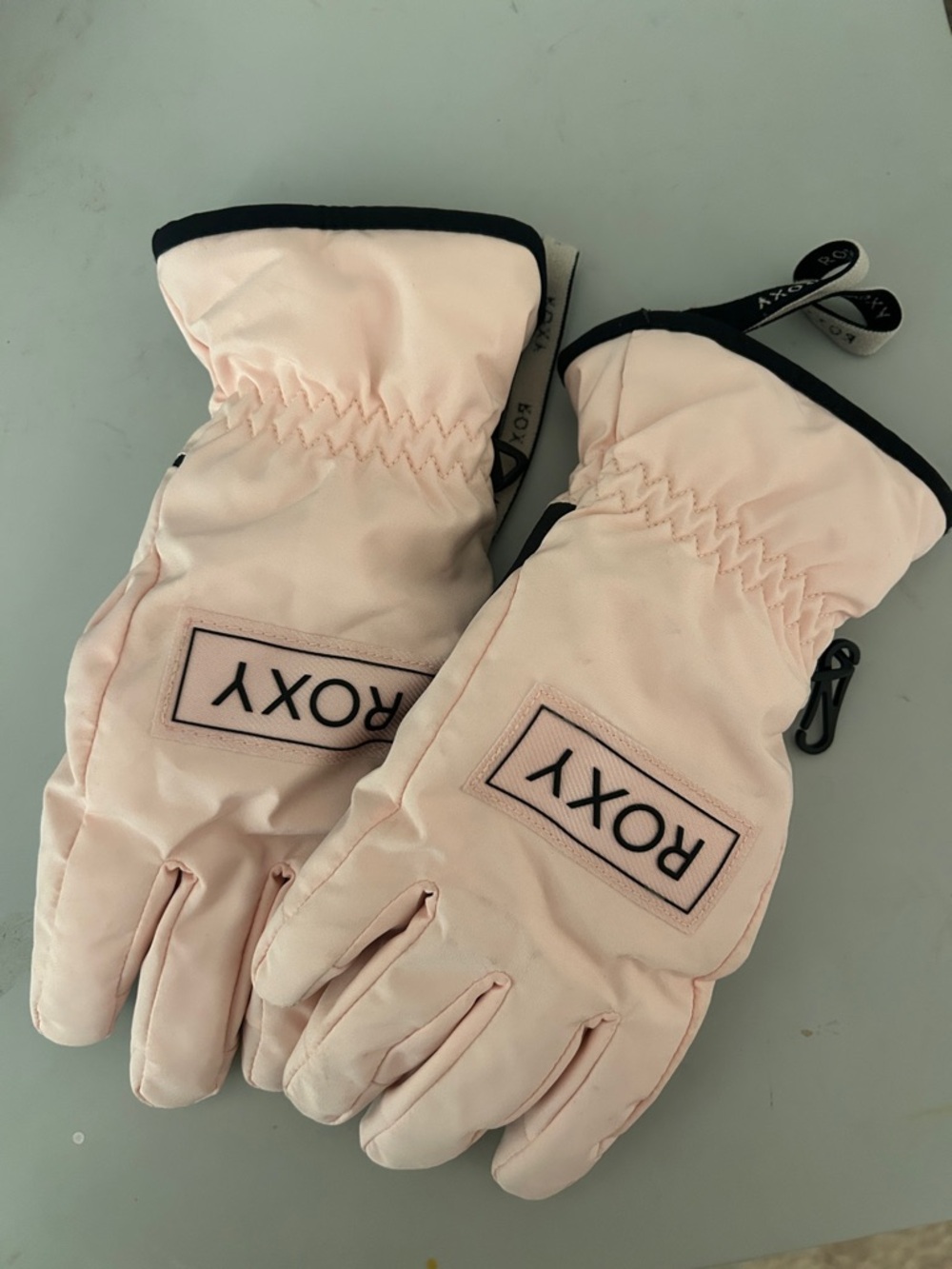 Roxy Kids Light Pink Insulated Mittens with Black Trim
